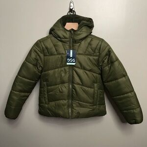 DSG Kids Forest Green Puffer Jacket Girls size medium